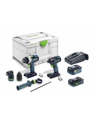 Festool Zestaw wiertarko-wkrętarka i zakrętarka TID 18 5,0/4,0-Set TPC 18/4