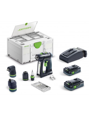 Festool Akumulatorowa wiertarko-wkrętarka C 18 HPC 4,0 I-Set Komplet z uchwytami