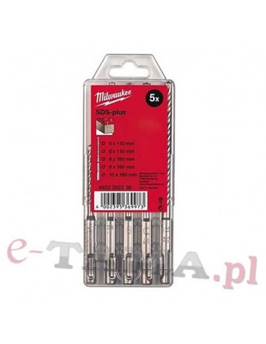 Milwaukee Kaseta wierteł udarowych SDS+ Tworzywo  Ø5.5 x 110 i Ø5.5/6/7/8 x 160 mm (5sztuk)