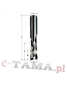 CMT Frez spiralny VHM pozytyw i negatyw D-12,7mm l-25,4mm l1-16mm L-76,2mm Z-2+2 S-12,7mm Typ.190