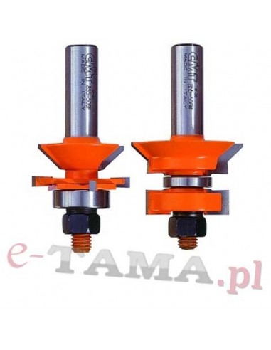 CMT Zestaw frezów do łączenia na pióro i wpust typu V D-44,4mm T1-19÷25,4mm L-75,5mm S-12,7mm Typ.855.506