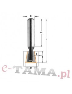 CMT Frez do połączeń na "jaskółczy ogon" (9°) D-14mm I-16mm L-60mm A-9° S-10mm Typ.523