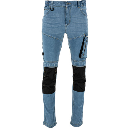 Lahti Pro Spodnie jeansowe jasnoniebieskie STRETCH ze wzmocnieniami rozmiar 2XL CE