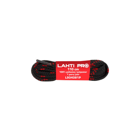 Lahti Pro Sznurowadła płaskie czarno-czerwone L904071P 10 PAR 110CM