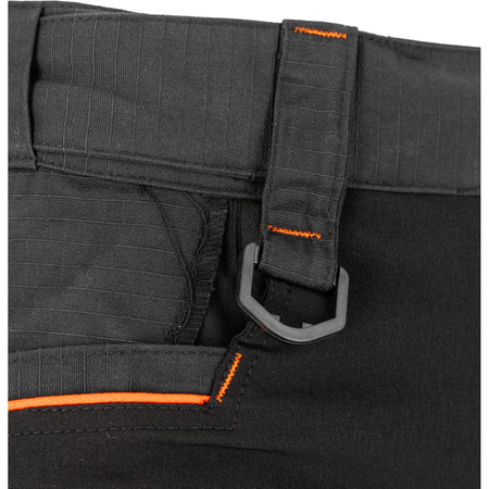 Lahti Pro Spodnie dekarskie czarno-pomarańczowe ze wstawkami stretch rozmiar 2XL CE