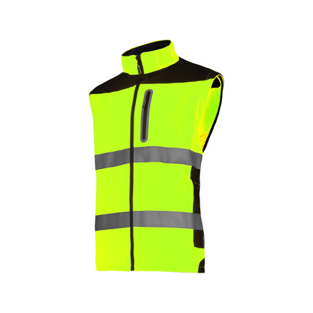 Lahti Pro SOFTSHELL ostrzegawczy z odpinanymi rękawami żółty rozmiar XL CE