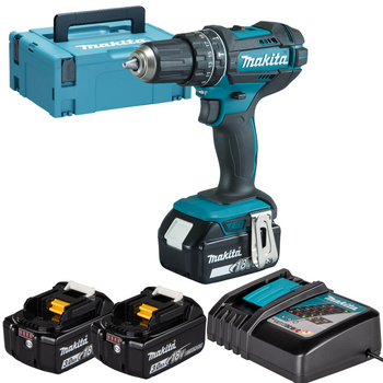 Makita Akumulatorowa wiertarko-wkrętarka DHP482RFJ 18V 62Nm LXT z akumulatorami 2x 3,0Ah i ładowarką