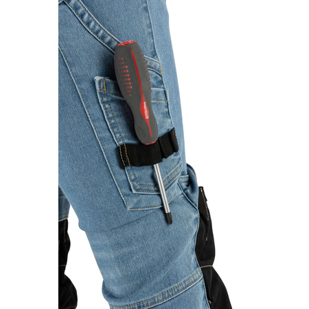 Lahti Pro Spodnie jeansowe jasnoniebieskie STRETCH ze wzmocnieniami rozmiar 3XL CE