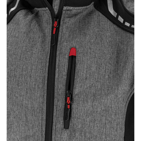 Lahti Pro Kurtka SOFTSHELL z kapturem szaro-czarno-czerwony rozmiar L CE