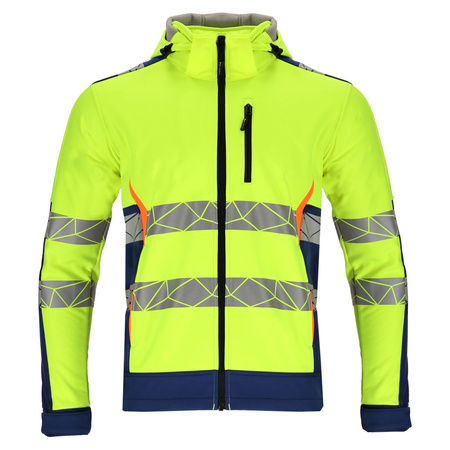 Lahti Pro Kurtka SOFTSHELL ostrzegawcza żółto-niebieska rozmiar 2XL CE