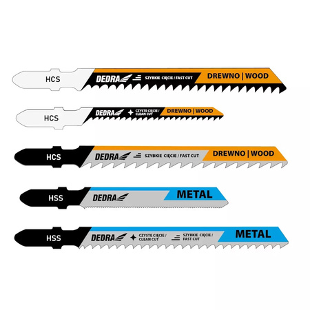 DEDRA Brzeszczoty do wyrzynarki zestaw 5szt