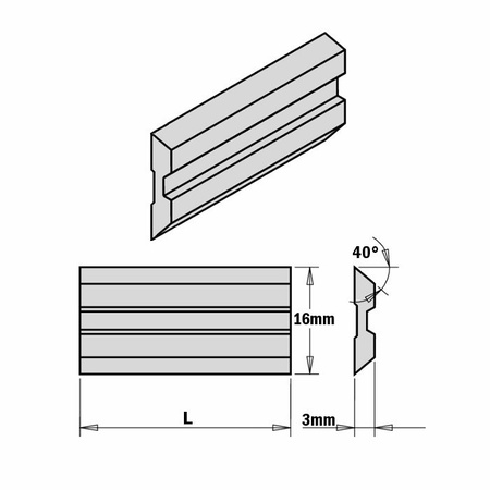 KS3.310.01 Nóż Centrolock 310,0x16,0x3,018% (T1) HSS