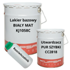 KUPSA KJ1058 Zestaw lakier bazowy poliuretanowy KJ1058 z utwardzaczem i rozcieńczalnikiem wolnoschnącym - Komplet gotowy do użycia BIAŁY MAT