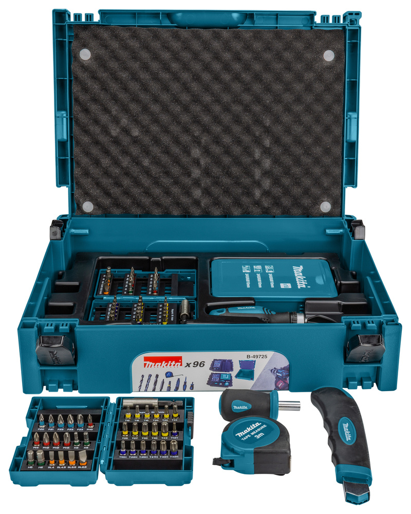 Zestaw wierteł i bitów Makita 96 elementów B-49725 w walizce