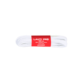 Lahti Pro Sznurowadła płaskie 100% bawełna białe L904060P 10PAR 100CM