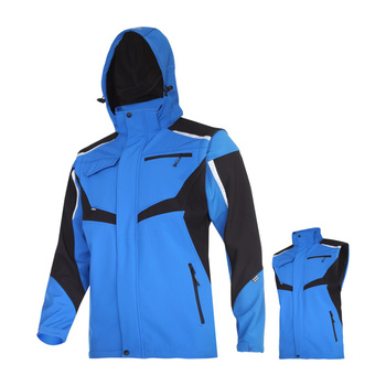 Lahti Pro Kurtka SOFTSHELL z kapturem i odpinanymi rękawami niebiesko-czarna rozmiar 3XL CE