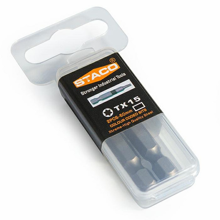 21820.STACO bit 1/4 TX15x50mm2szt czarny