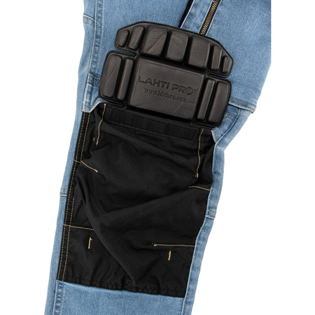 Lahti Pro Spodnie jeansowe jasnoniebieskie STRETCH ze wzmocnieniami rozmiar 3XL CE