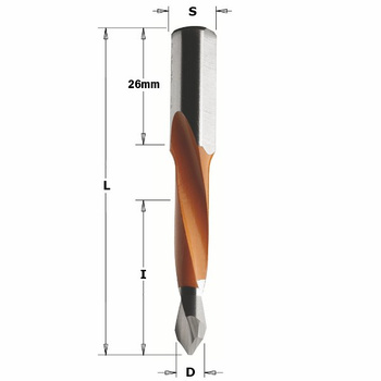 CMT Wiertło Xtreme długie przelotowe D-10mm I-35mm L-70mm S-10x26mm Obroty Lewe Typ.314.42