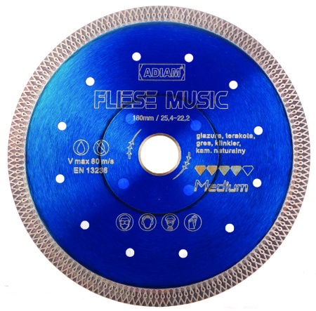 Adiam Fliese Music Profesjonalna Tarcza diamentowa Medium 180x22,2mm