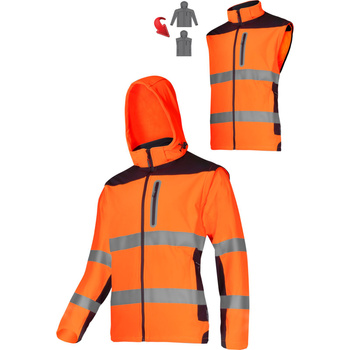 Lahti Pro SOFTSHELL ostrzegawczy z odpinanymi rękawami pomarańczowy rozmiar S CE