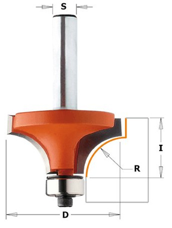 CMT Frez zaokrąglający z łożyskiem R-2mm D-16,7mm I-12,7mm S-8mm Typ.938