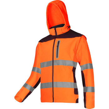 Lahti Pro SOFTSHELL ostrzegawczy z odpinanymi rękawami pomarańczowy rozmiar 2XL CE