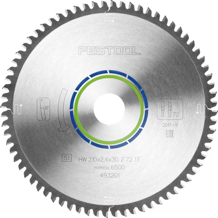 Festool Tarcza pilarska HW 210x2,4x30 TF72 ALUMINIUM/PLASTICS
