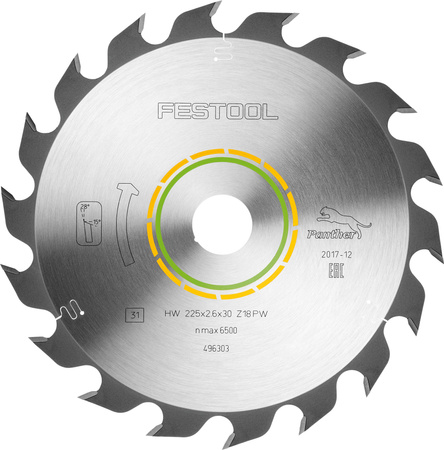 Festool Tarcza pilarska HW 225x2,6x30 PW18 WOOD RIP CUT