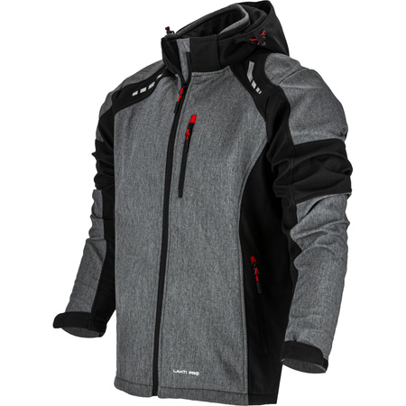 Lahti Pro Kurtka SOFTSHELL z kapturem szaro-czarno-czerwony rozmiar 2XL CE