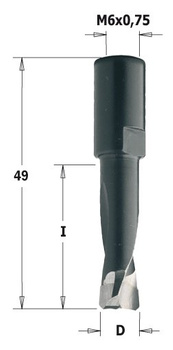 CMT Frez do łączeń typu Domino do maszyn Festool D-5mm I-20mm L-49mm S-M6x0,75mm Festool Model DF500 Obroty Prawe Typ.380