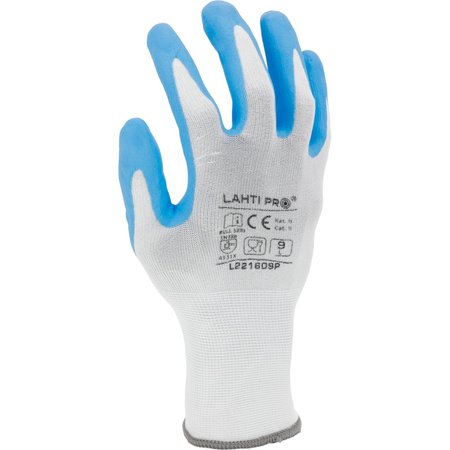 Lahti Pro Rękawice nitrylowe biało-niebieskie L221607P rozmiar 7 CE