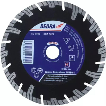Tarcza diamentowa turbo-T do materiałów budowlanych DEDRA H1197 230mmx22,2mm