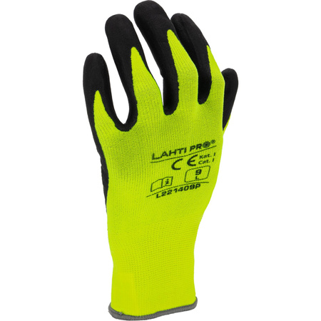 Lahti Pro Rękawice nitrylowe żółto-czarne L221410P rozmiar 10 CE