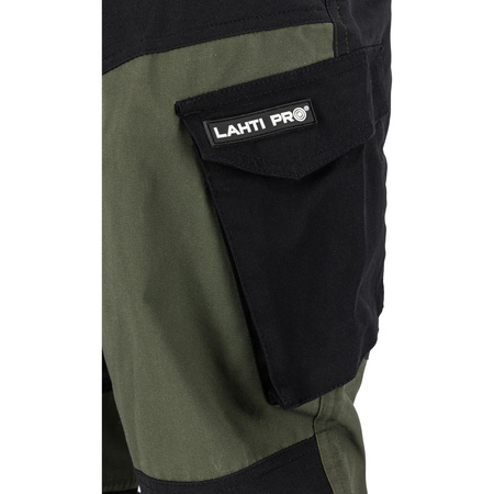Lahti Pro Spodnie z elementami stretch zielono-czarne rozmiar XL CE