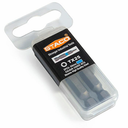 21822.STACO bit 1/4 TX25x50mm2 szt niebieski