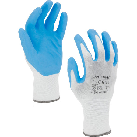 Lahti Pro Rękawice nitrylowe biało-niebieskie L221606P "6" CE