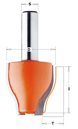 CMT Frez do płycin pionowych PROFIL B D-38mm I-38mm T1-15fi·18mm L-76,2mm S-12mm Typ.990.6