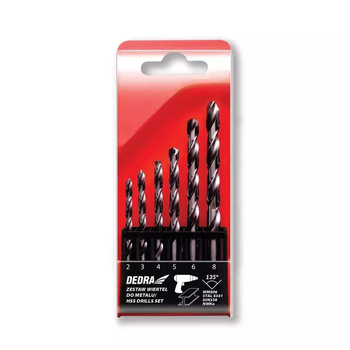 DEDRA Zestaw 6 wierteł do metalu;HSS;Stal 4341;135°; 2,3,4,5,6,8mm