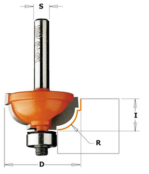 CMT Frez profilowy "Cavetto" z łożyskiem R-4,8mm D-25,4mm I-11,5mm L-59,1mm S-12mm Typ.964