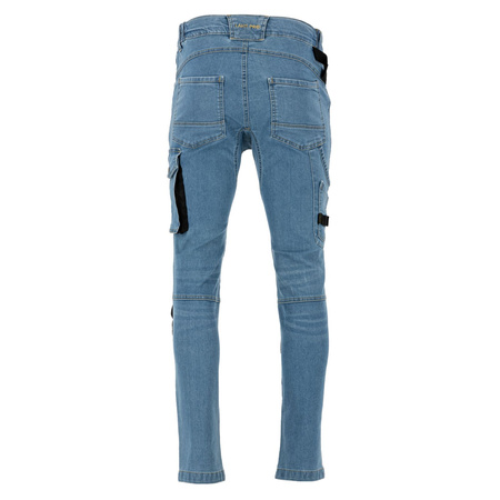 Lahti Pro Spodnie jeansowe jasnoniebieskie STRETCH ze wzmocnieniami rozmiar 3XL CE