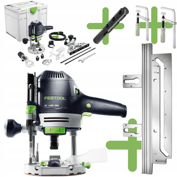 Festool Zestaw Frezarka górnowrzecionowa OF1400 z szablonem APS 900 i frezem CMT do frezowania blatów