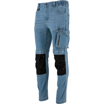 Lahti Pro Spodnie jeansowe jasnoniebieskie STRETCH ze wzmocnieniami rozmiar 2XL CE