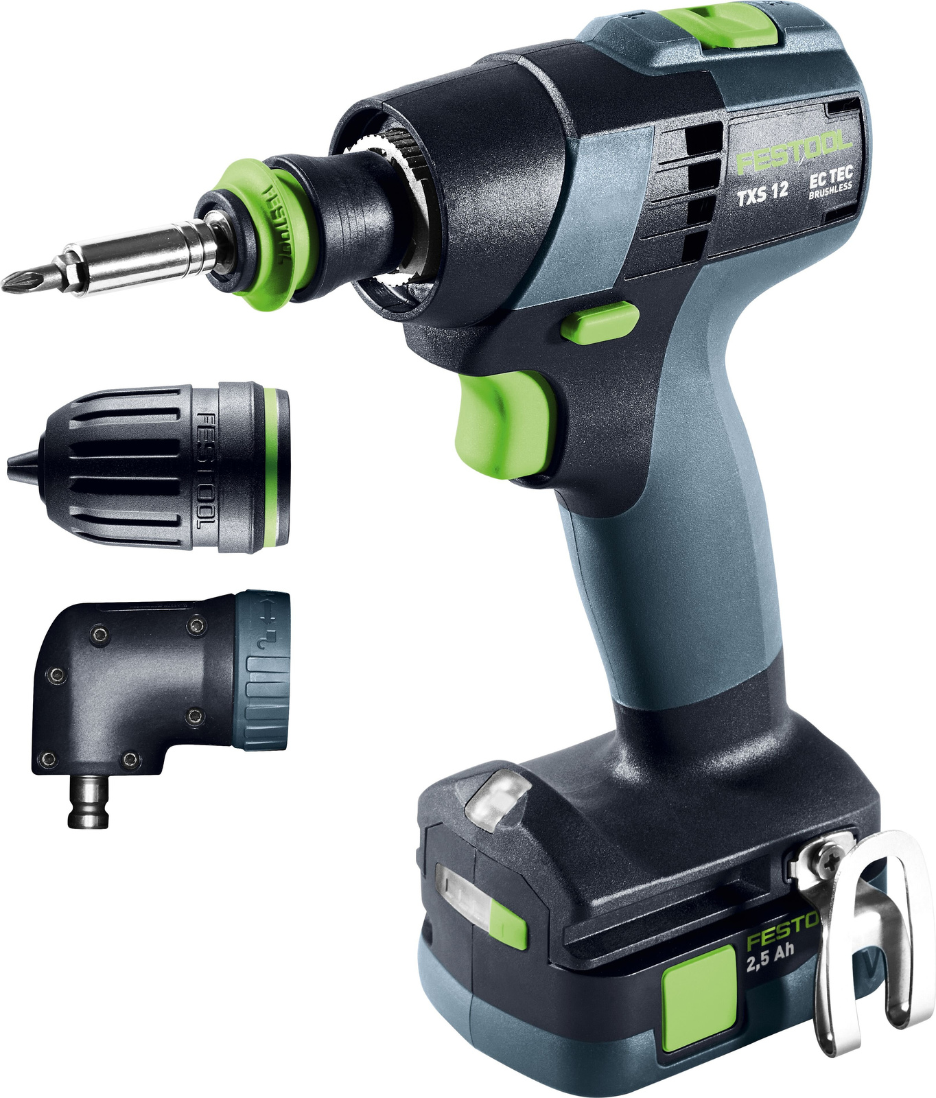 Wkrętarka Festool TXS 12 z głowicami z zestawu