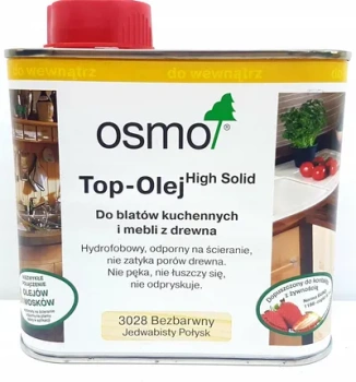 Osmo Top olej do blatów kuchennych i mebli z drewna 3028- bezbarwny jedwabiasty połysk 0.5L