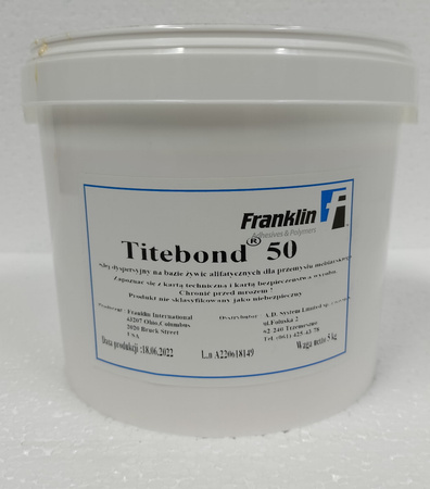 Franklin Klej Alifatyczny Titebond 50 do drewna forniru do klejenia w niskich temperaturach 23 kg