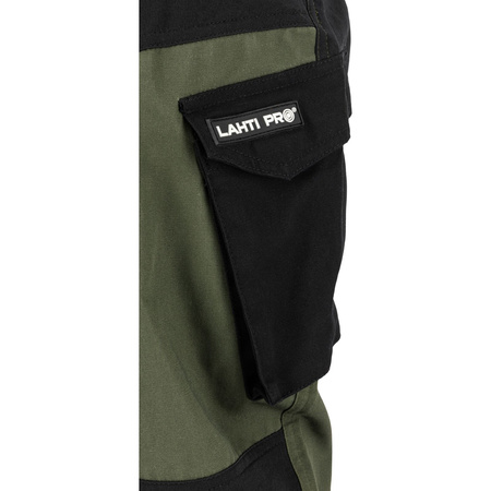 Lahti Pro Spodnie z elementami stretch zielono-czarne rozmiar M CE