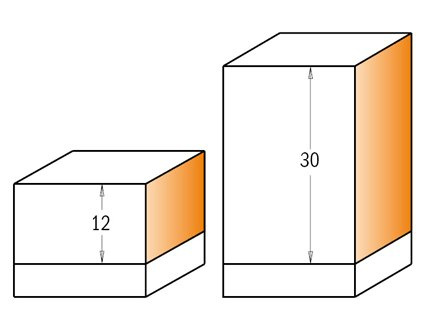 CMT Frezy proste na płytki wymienne z dolnym łożyskiem I-30mm D-19mm L-74mm S-6mm Typ.657.1