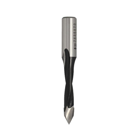 CMT Wiertło przelotowe standardowe D-7mm I-35mm L-70mm S-10x26mm Obroty Prawe Typ.314