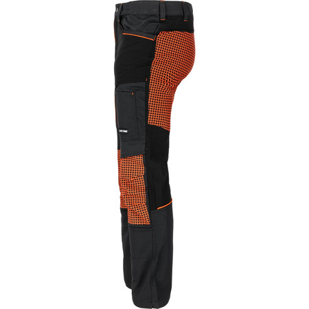 Lahti Pro Spodnie dekarskie czarno-pomarańczowe ze wstawkami stretch rozmiar 2XL CE